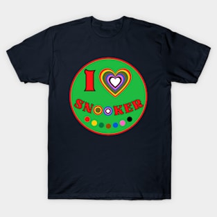 I Heart Snooker Colorful Balls Hearts 3 T-Shirt